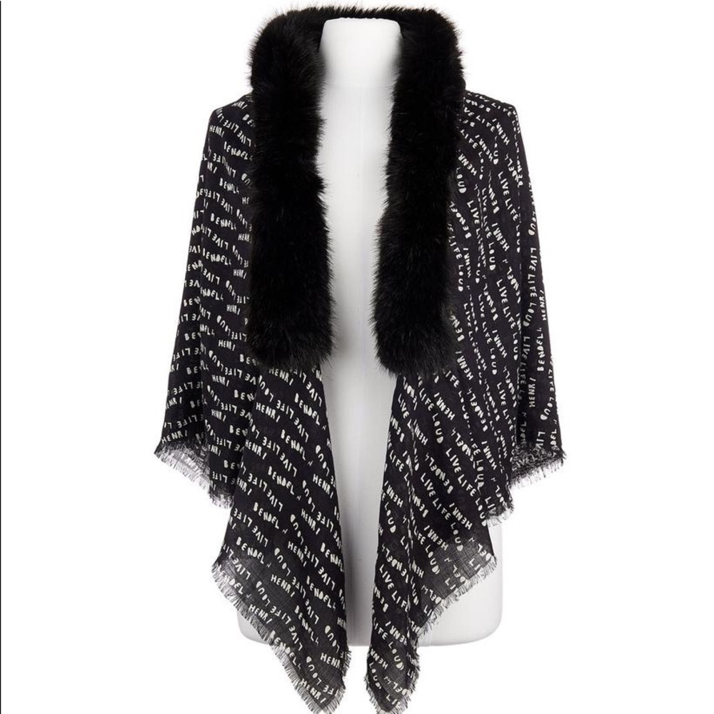 Live loud faux fur Henri Bender scarf